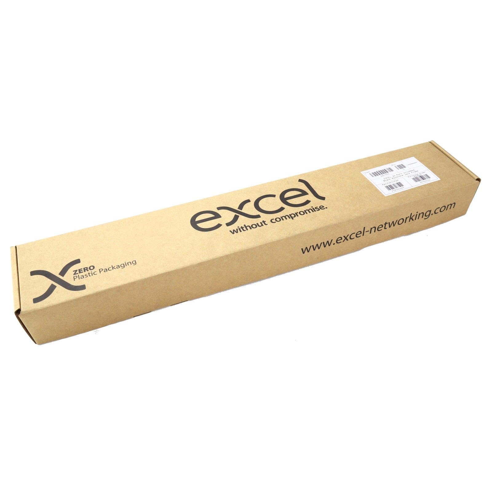 Excel Panneau de brassage Keystone déchargé 24 ports 1U 48,3 cm avec barre de gestion des câbles