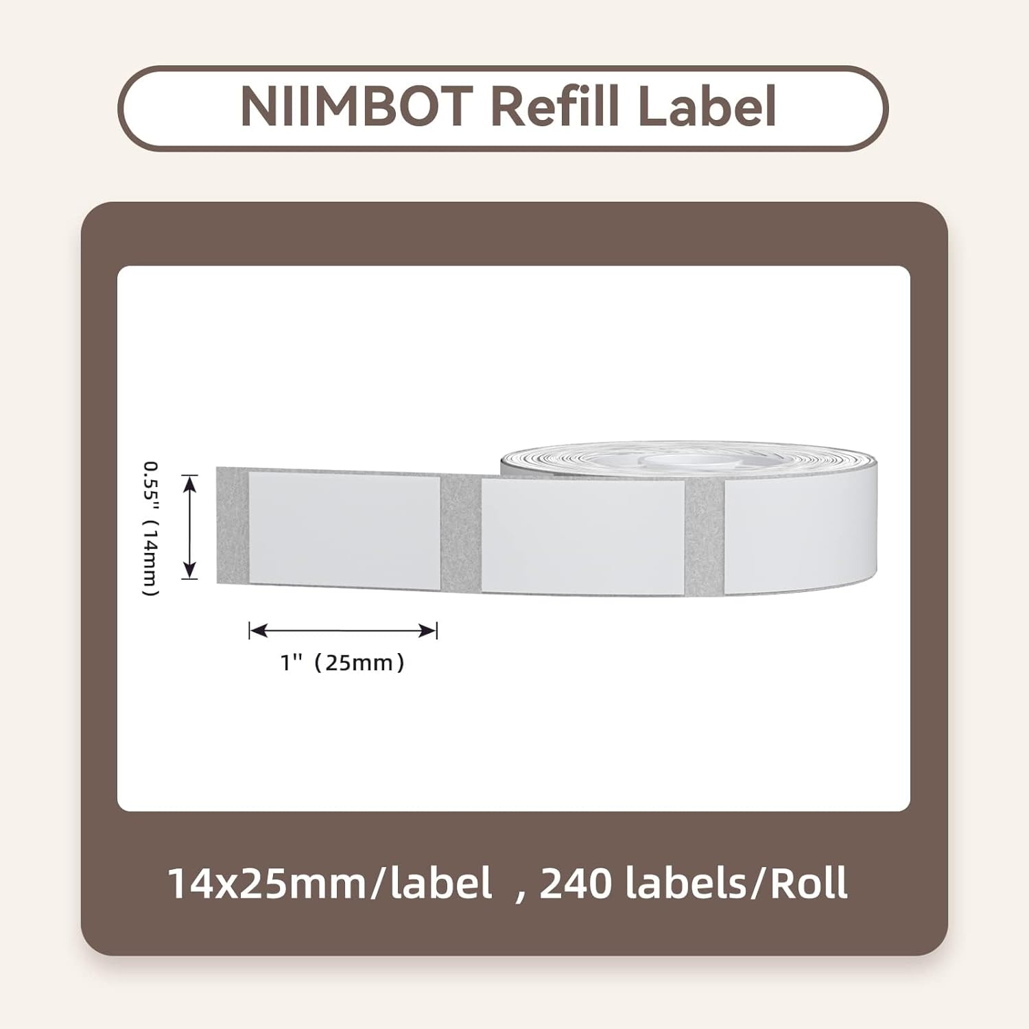 NIIMBOT Refill Labels Compatible with D11/D110/D101/H1S Label Maker, Waterproof, Oil-Proof Travel Bottles Labels for Storage Bins, Jar, Cosmetic Container, JADENS D110&D11