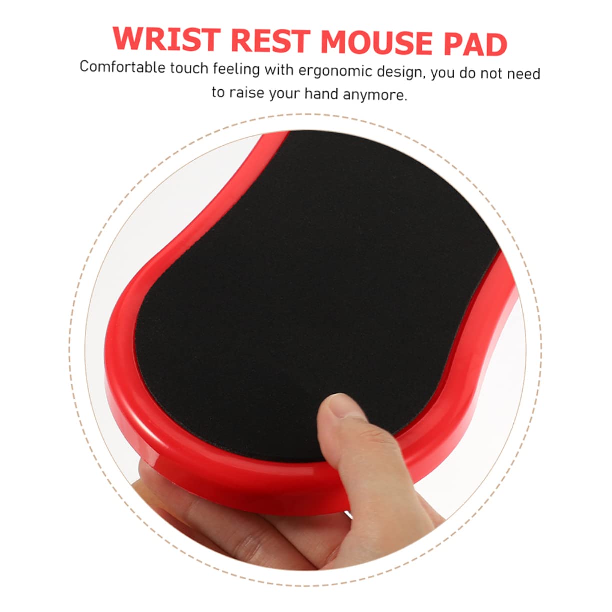 Hemobllo 2pz Poggiapolsi Ergonomico per Ufficio Rosso in Gomma e Cotone Supporto per Polso e Gomito, Design Leggero per Scrivania e Viaggi di Lavoro