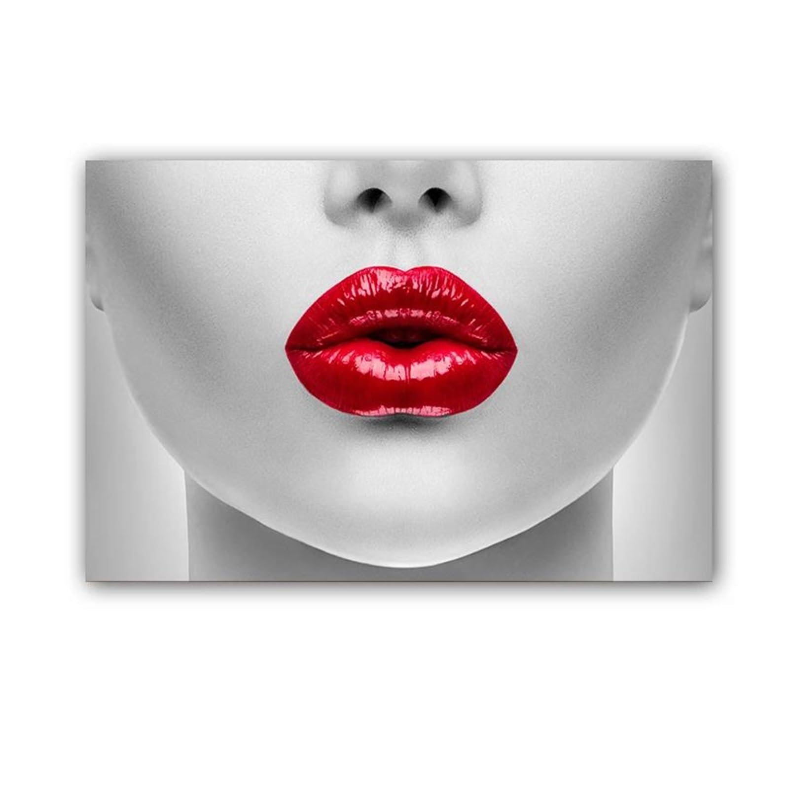 Byambd A Esthetic Pictures Red Lips Woman Face Large Size Poster No Frame Prints Canvas Painting Modern Rt Pictures For Home Decor(,50X70cm)