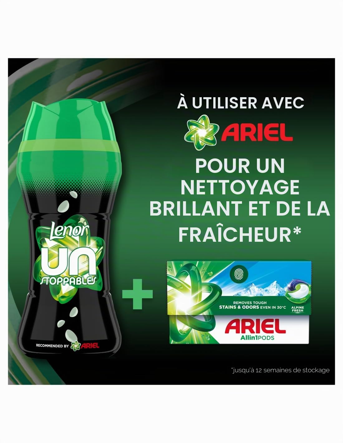 Lenor Instoppables Scent of Ariel 6x495g, Les perles parfumées assurent une fraîcheur durable jusqu"au prochain lavage