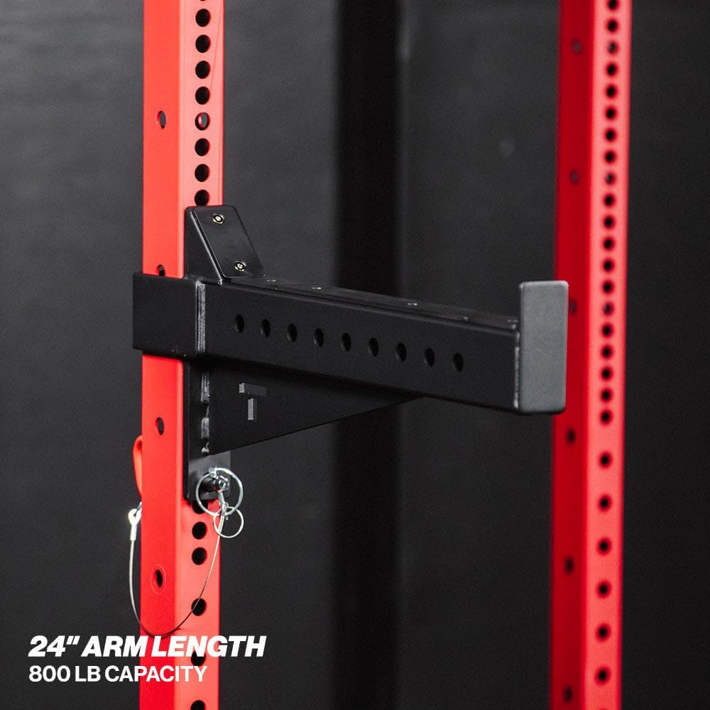 Titan Fitness T-3 Series Spotter Arms, 800 LB Capacity, Black Safety Catches, Power Rack Solo Lifting Attachments, Set of 2