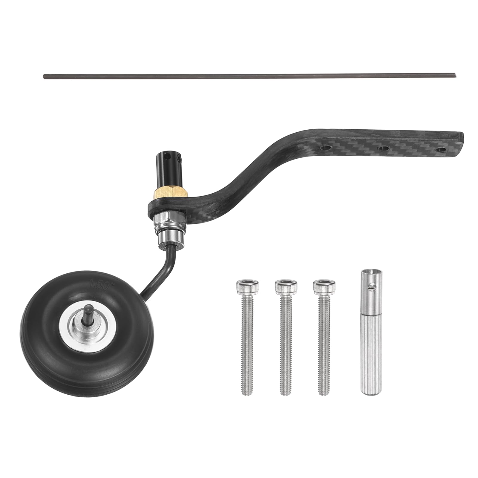 MECCANIXITY Ruedas de avión RC de 30 cc de 1.5 pulgadas OD RC con varilla de fibra de carbono, ruedas de esponja de poliuretano para aeronaves, kit de repuesto de espuma RC para modelo de avión, 1