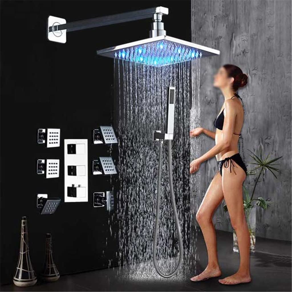 Panneau de douche LED mural d'exception avec robinet de douche chrome robuste