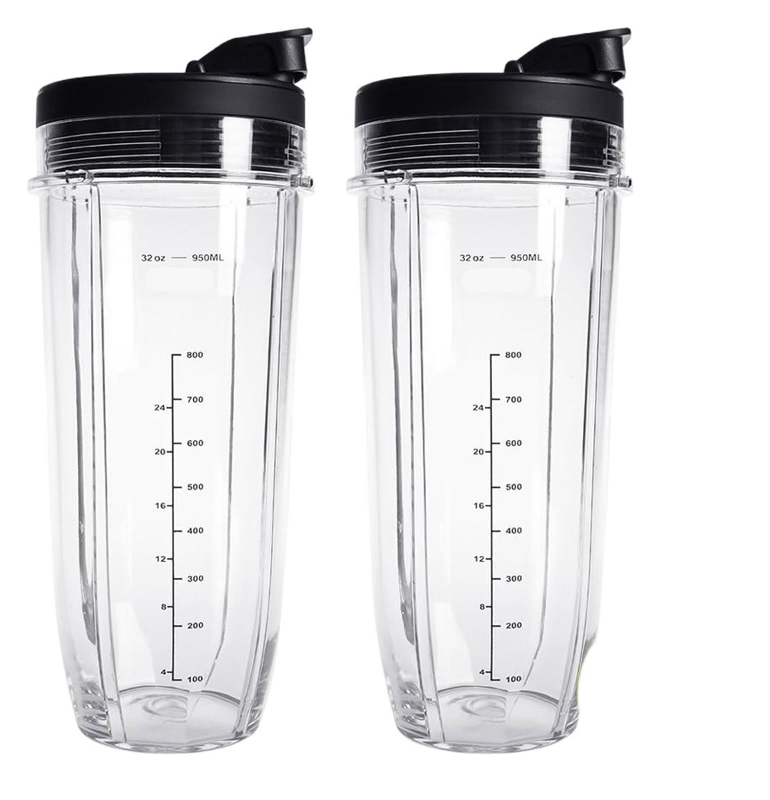 Lot de 2 gobelets rechange 946 ml (32 oz) avec couvercles, compatibles les blenders Ninja et modèles Auto IQ BL450, BL480, BL642, BL680, BL490 BL640