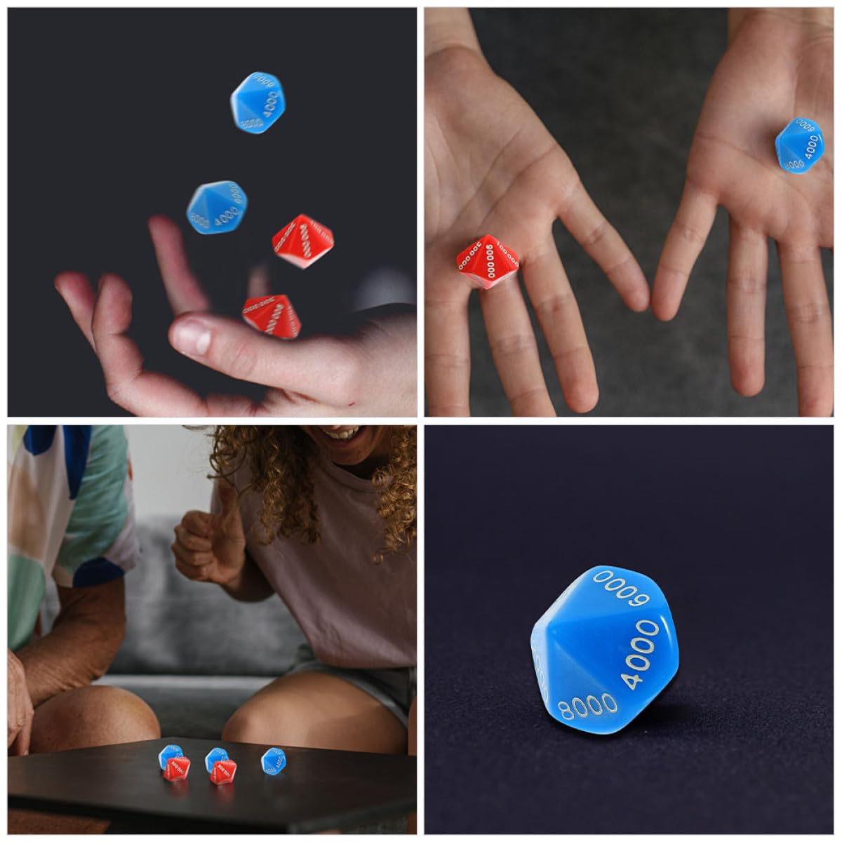 BESPORTBLE 6pcs Place Value Dice Board Game Multi Sided s Plastic Big Number Mini Party Prop Accessories Multi-Sided Set for Games RPG Props Random Colors Color - Image 4