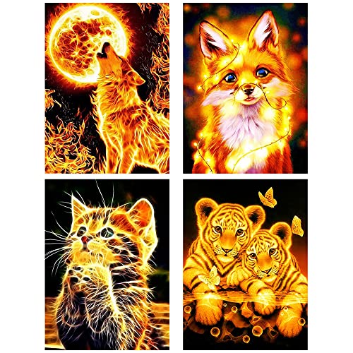 Juego de 4 pinturas con diamantes 5D Cover