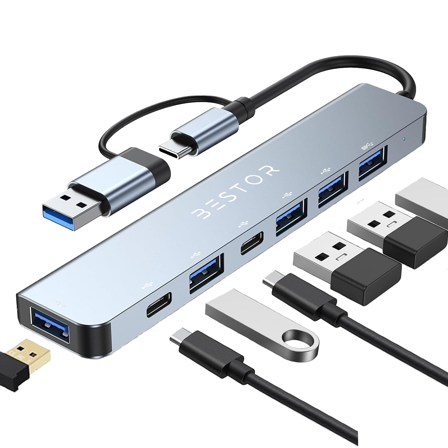 See full amazon price history chart for Bestor 7-in-1 USB-C Hub with USB-A Converter, 1x USB 3.0, 4X USB 2.0, USB-C, 60W PD Charging Ports, and Fast Data Transfer speeds of up to 5Gbps - Ideal for MacBooks, iMacs, Surface Pro, and Beyond Bestor 7-in-1 USB-C Hub with USB-A Converter, 1x USB 3.0, 4X USB 2.0, USB-C, 60W PD Charging Ports, and Fast Data Transfer speeds of up to 5Gbps - Ideal for MacBooks, iMacs, Surface Pro, and Beyond (B0D4QXH6XD) Amazon Price History, Amazon Price Tracker