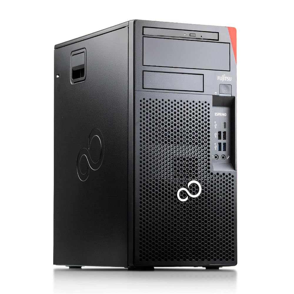General view of the Fujitsu Esprimo P758 E85+ PC, showcasing its compact tower design.