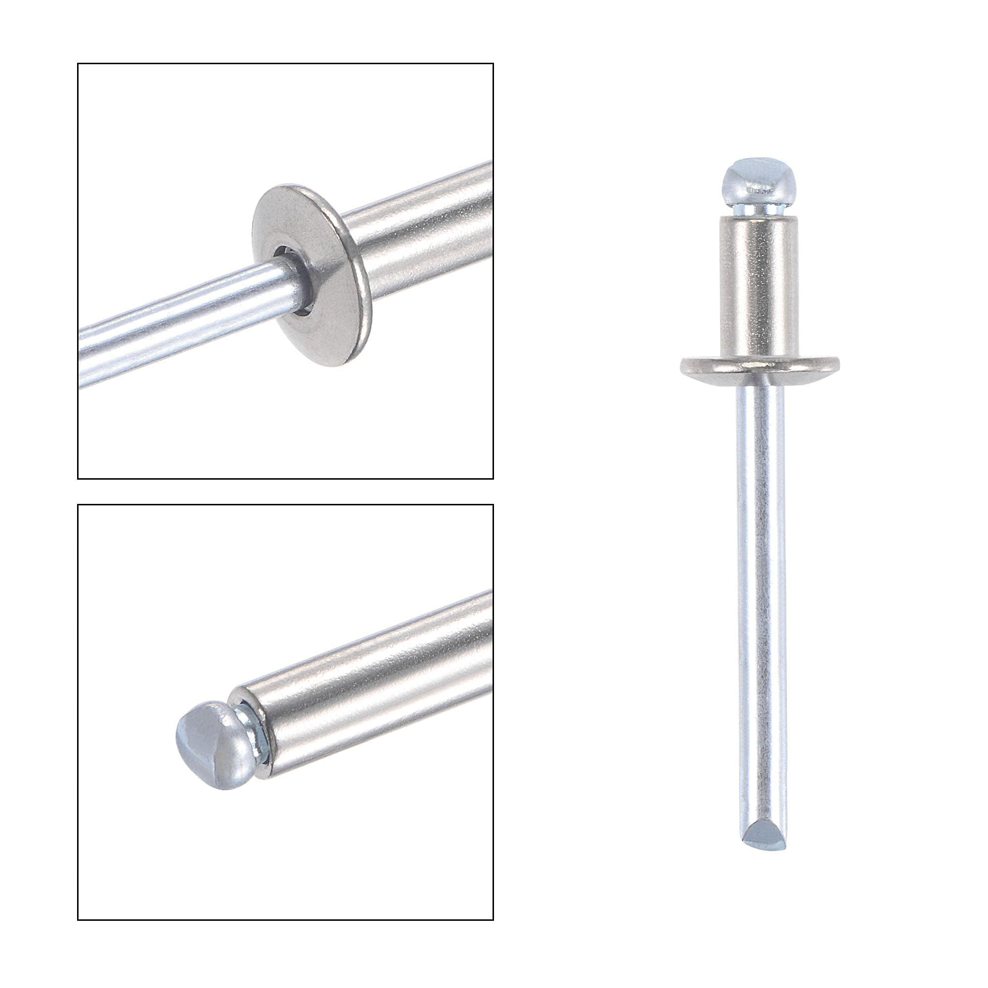TA-VIGOR 100pcs 5mm x 10mm Blind Rivets, 304 Stainless Steel Pop Rivets with Flat Head - Image 4