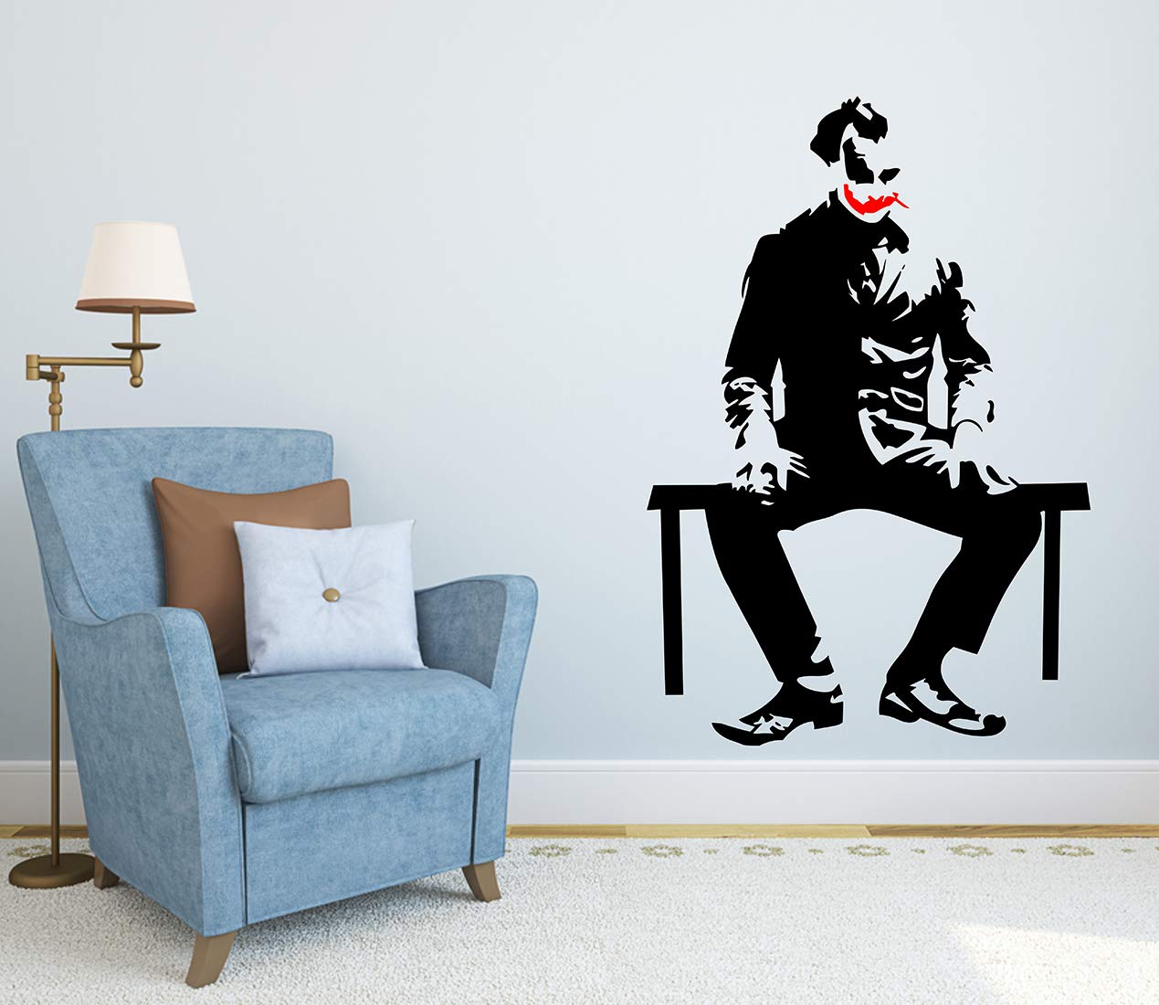 Buy fuzzy Vinyl Joker Wall Sticker, 80 x 55 cm, Black Online at Low