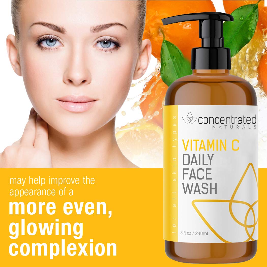 Vitamin C Face Wash Daily Cleanser w/Marine & Plant Extracts & Retinol | Works to Help Cleaner, Brighten & Balance Complexion 8 Fl. Oz. | 240mL - Image 2