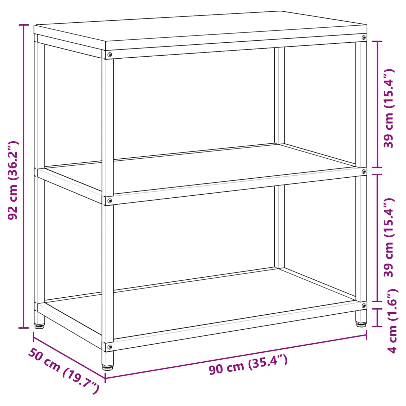 HATTEM - Scaffale da cucina bianco in acciaio, 90 x 50 x 92 cm, con robusto telaio e ripiani, autoportante, versatile per cucina, cantina, giardino e piano di lavoro