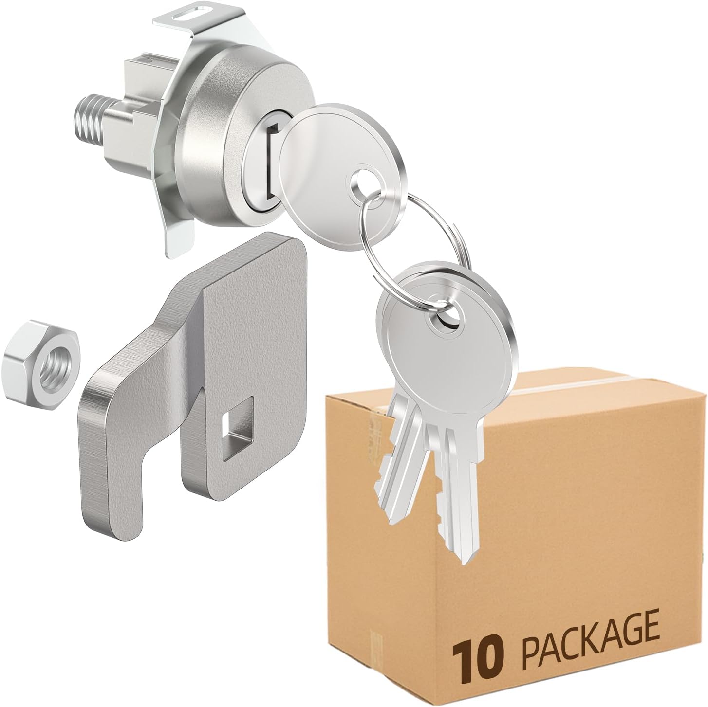 Xinxinlin 1570 Replacement Mail Box Lock Replacement for Florence F Series CBU & 4C Mail Units L-1172C, C9100 with 3 Keys and a Latch, Replacement USPS Mailbox Key Lock -10 Pack