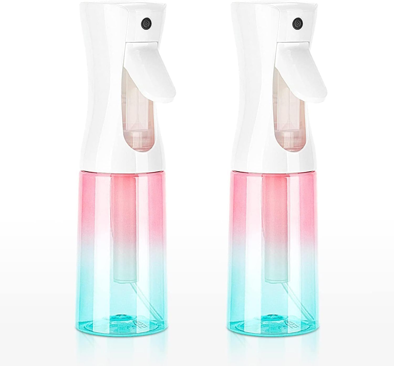 Buaak Pink 2pcs 200ml Continuous Spray Bottle Fine Mist Hair & Plant Water Spray Bottle for Hair Styling and Indoor Plants in Gradient Pink-Blue