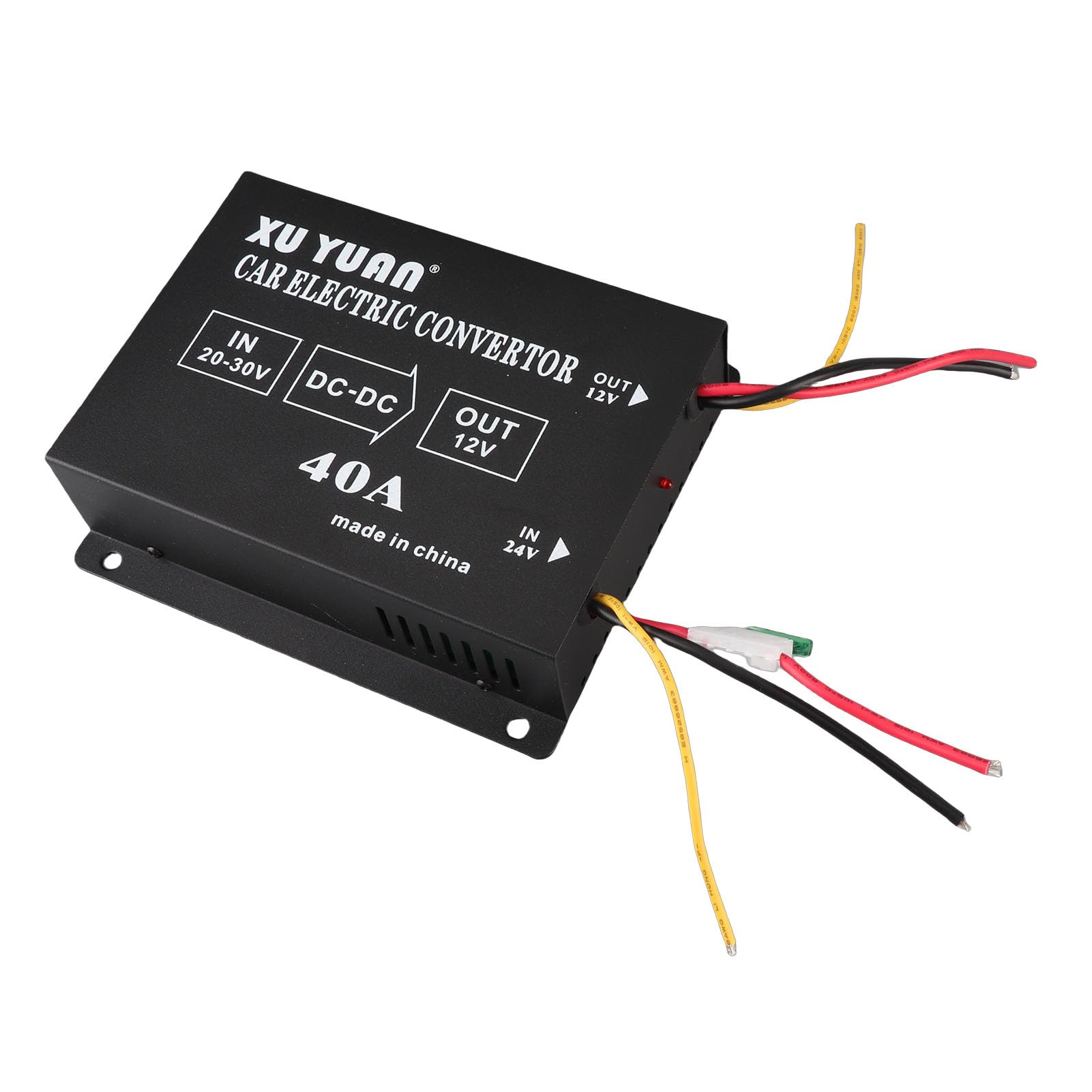 DC 24V a 12V Transformador Reductor de Voltaje del Inversor Eléctrico del Camión del Automóvil Convertidor Reductor de Voltaje(24V - 12V / 40A / 480W)