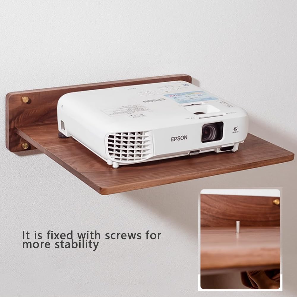Estante Flotante de Madera para proyector, para Montaje en Pared, para DVD, decodificador de Cable, Consolas de Juegos, Router, Altavoces y decoración (Haya, 31 x 32 x 12 cm)