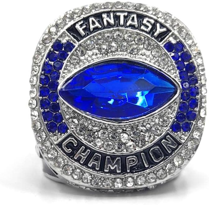 Customize 2022 Fantasy Football Championship Silver Rings Trophies with Display Box