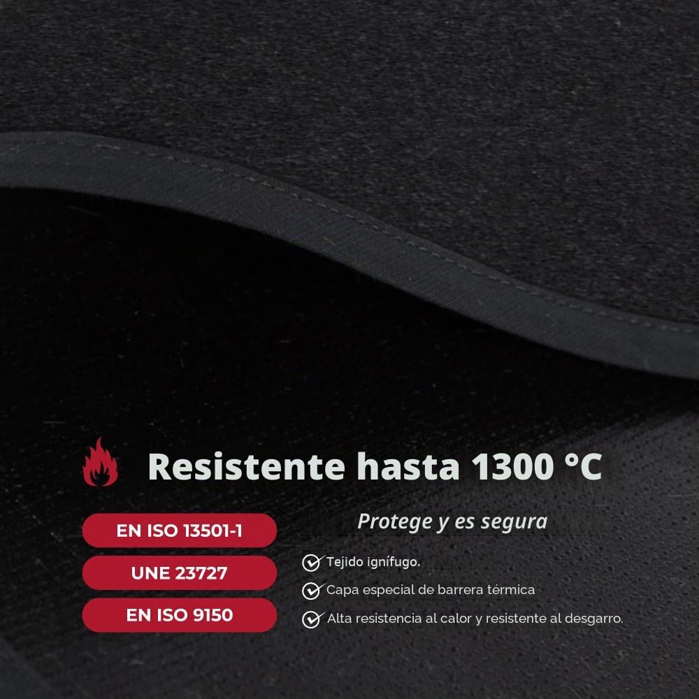 TEXFIRE Alfombra Ignífuga Chimenea y Estufa 100x75 cm