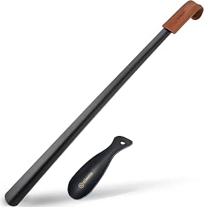 2PCS 42cm Extra Long Shoe Horns Metal Stainless Steel Shoe Spoon