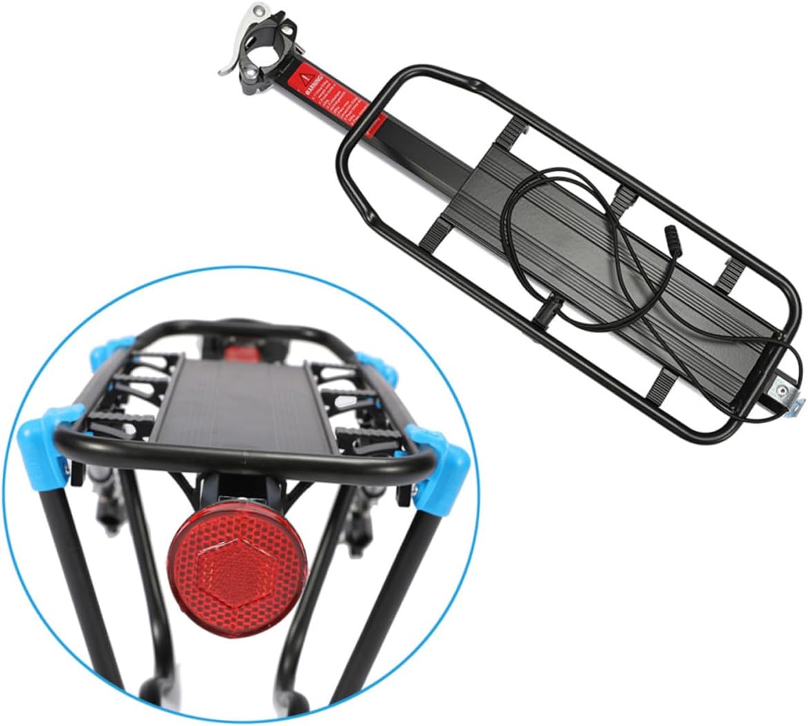 Mountain Bike Cargo Rack Bike Carrier Rack Back Stand with Installation Tool and English Manual, Rear Shelf Bicycle Luggage Carrier for Outdoor Cycling and Travel