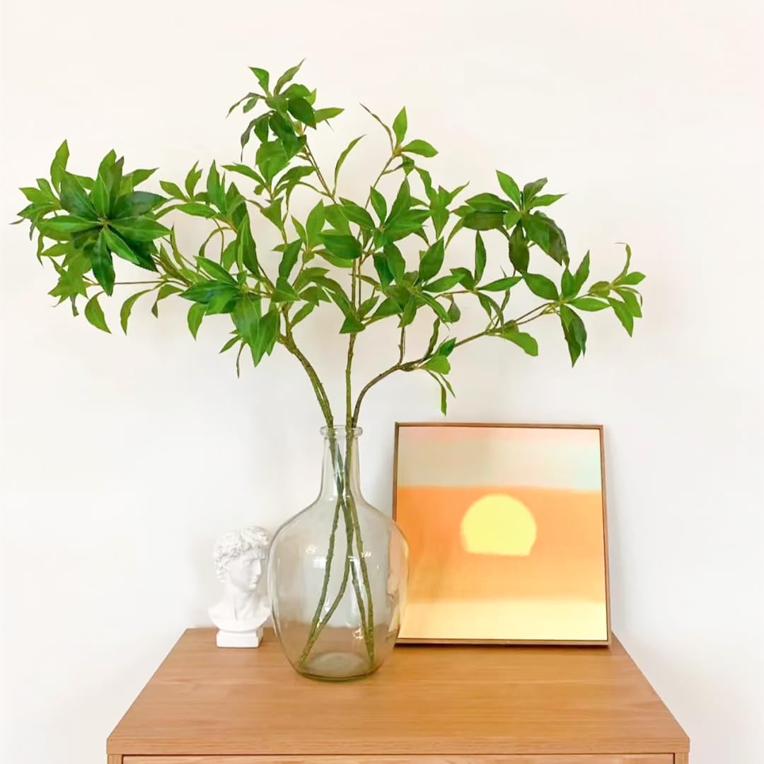 モダン 花瓶とフェイクフラワーセット グリーン 展示品(N-2507FB30