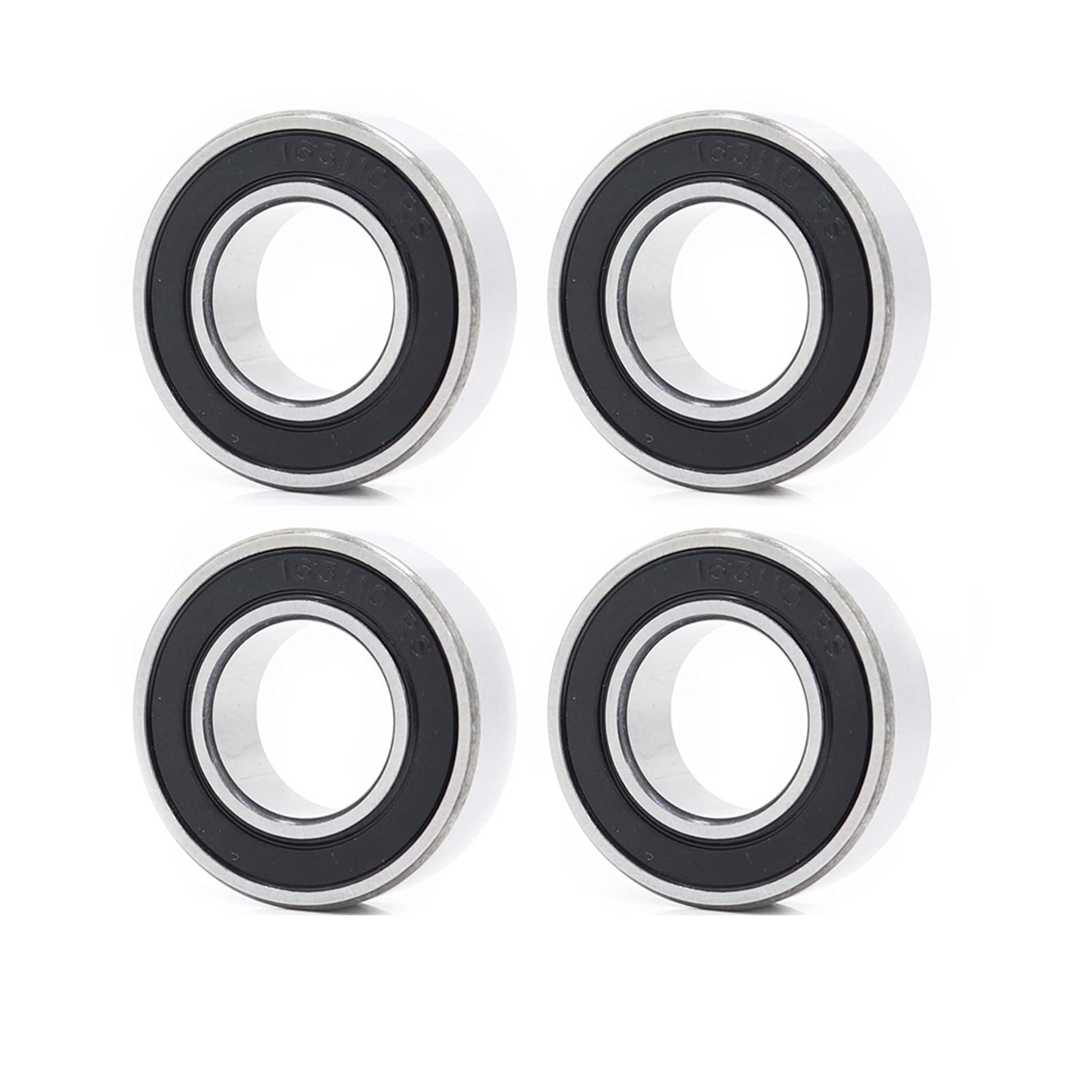 XRKJKQIDG 4PCS 163110-2RS Ball Bearing 16 * 31 10mm Chrome Steel Double Sealed 163110RS Bicycle Bearings for IRD Bottom Brackets