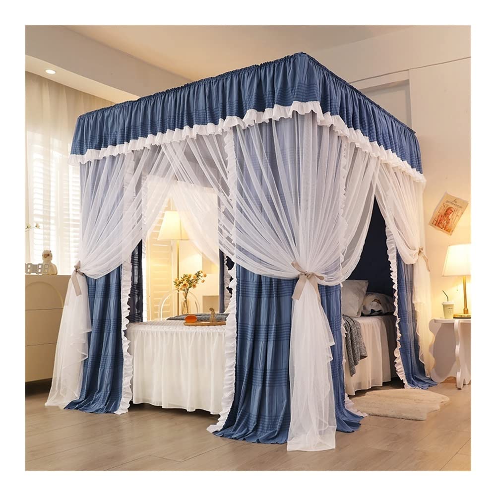 GTHTUHFD Bed Canopy Bedroom Mosquito Net, Four Seasons Universal Bed Canopy, Dustproof & Windproof Bed Curtain,Style 1-1.8x2x2m