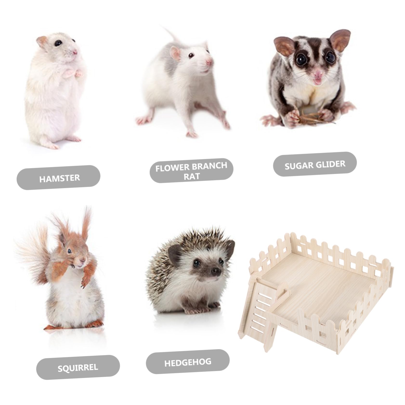 HANABASS 1satz Hamster Holz Plattform Mit Kletterleiter Robustes Käfigzubehör Für Kleine Tiere Für Hamster Meerschweinchen Und Andere Kleintiere Aus Natürlichem Holz Gefertigt