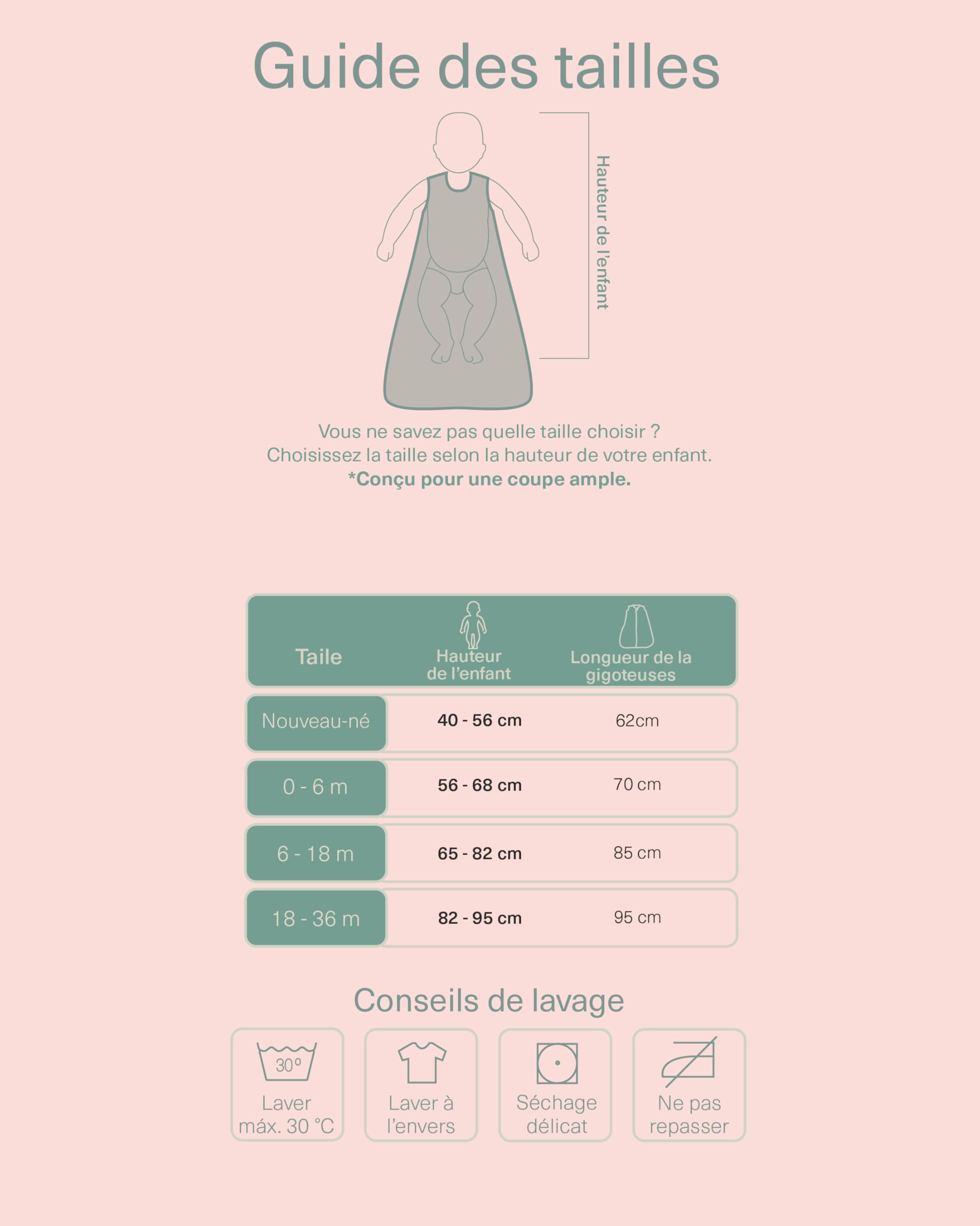 molis&co - Gigoteuse pour bébé - Gigoteuse Bébé Tog 1 - Mousseline de Bambou Première - Changement de Couche à accès à Zip Facile - Turbulette pour Bébé, Fille Garçon - Vichy Sand (6-18 mois)