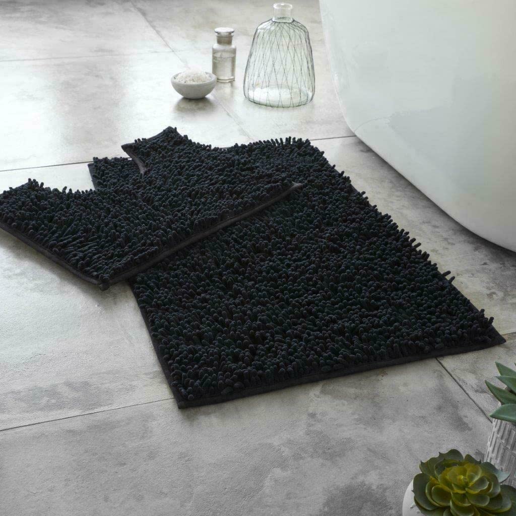 Tapis De Bain Chenille Doux Et Absorbant - Antidérapant - Séchage Rapide - 45x60 Cm Ou 50x80 Cm - Lavable Machine - Bleu Roi