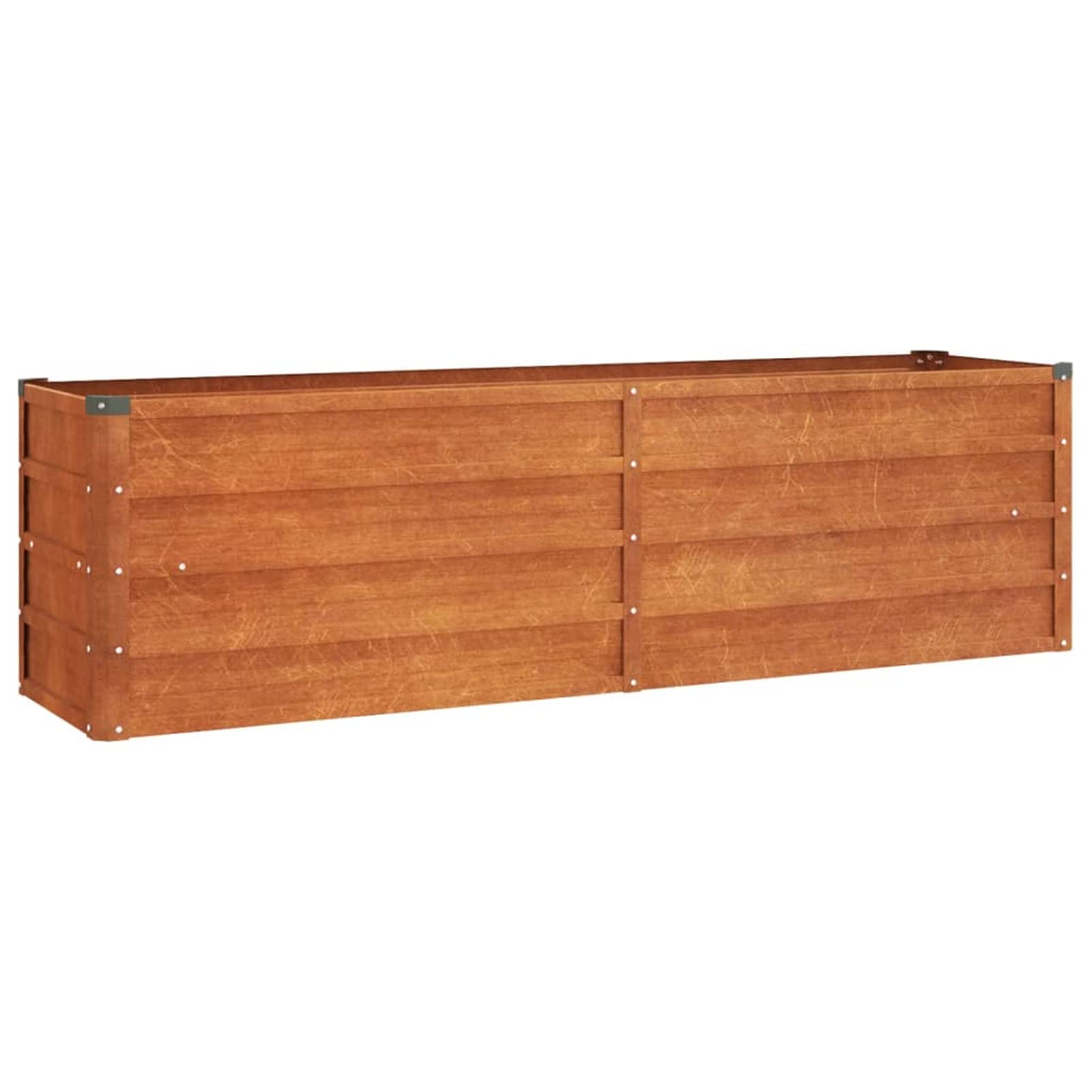Homgoday Arriate Oxidado de Acero corten 160x40x45 cm Arriate Jardin Jardinera Exterior para Terraza Elevado Macetero Maceta para Plantas Vegetales Hierbas