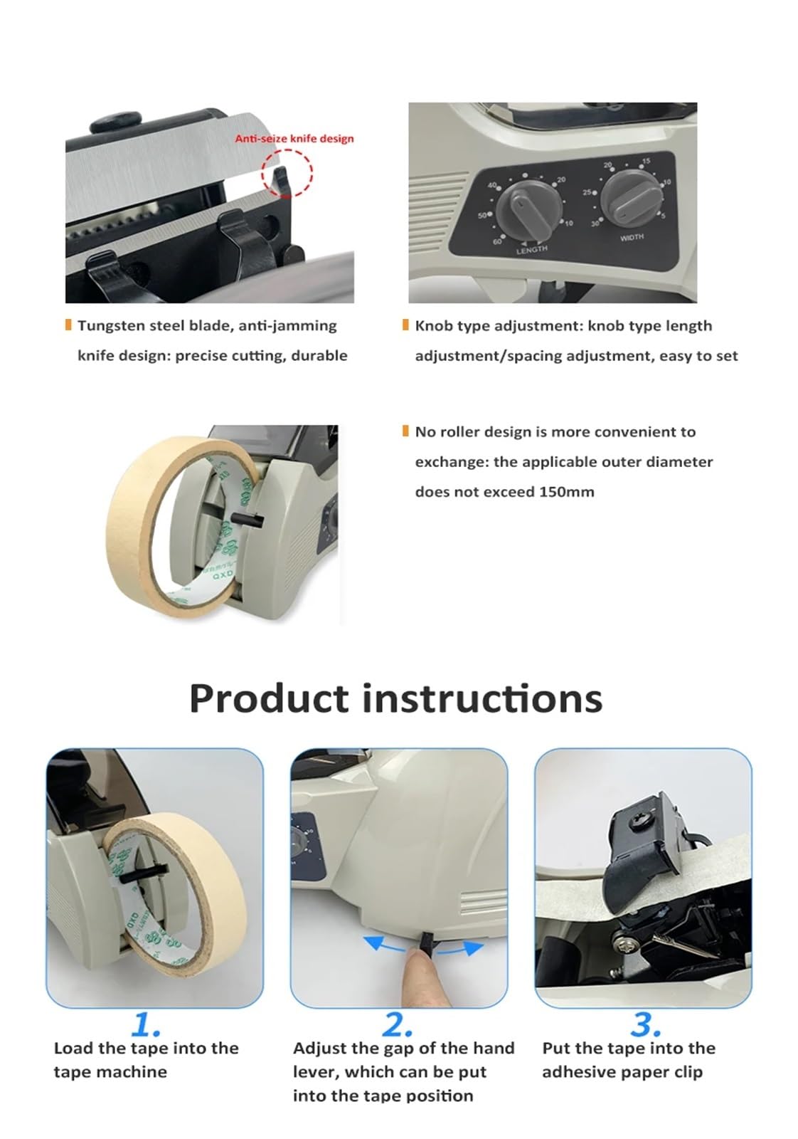 Dispensador Celo Automatico, Máquina dispensadora automática con cortador de cinta RT-3000 for cinta adhesiva ignífuga,para envíos, escuelas, hogares