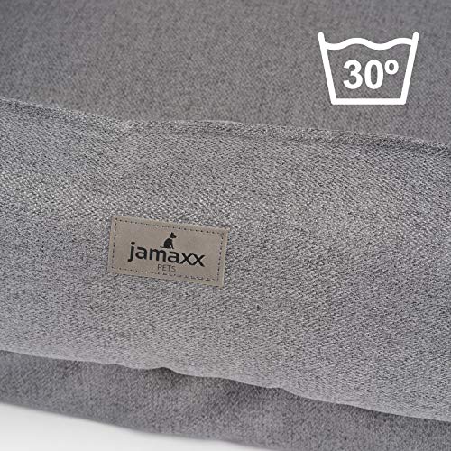 JAMAXX Premium Hundebett - Orthopädisch Memory Visco Füllung, Extra-Hohe Ränder, Waschbar, Hochwertiger Stoff mit viel Eleganz, Hundesofa PDB2018 (M) 90x70 grau