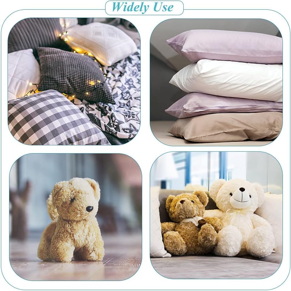 Image of Premium Polyester Fiber Filling for Pillow, Cushion & Soft Toys | Soft Fluffy Stuffing Fiber | Lightweight Refill Fiber for DIY Craft, Teddy Bear & Doll Making | Washable & Durable | 100g Pack (White)