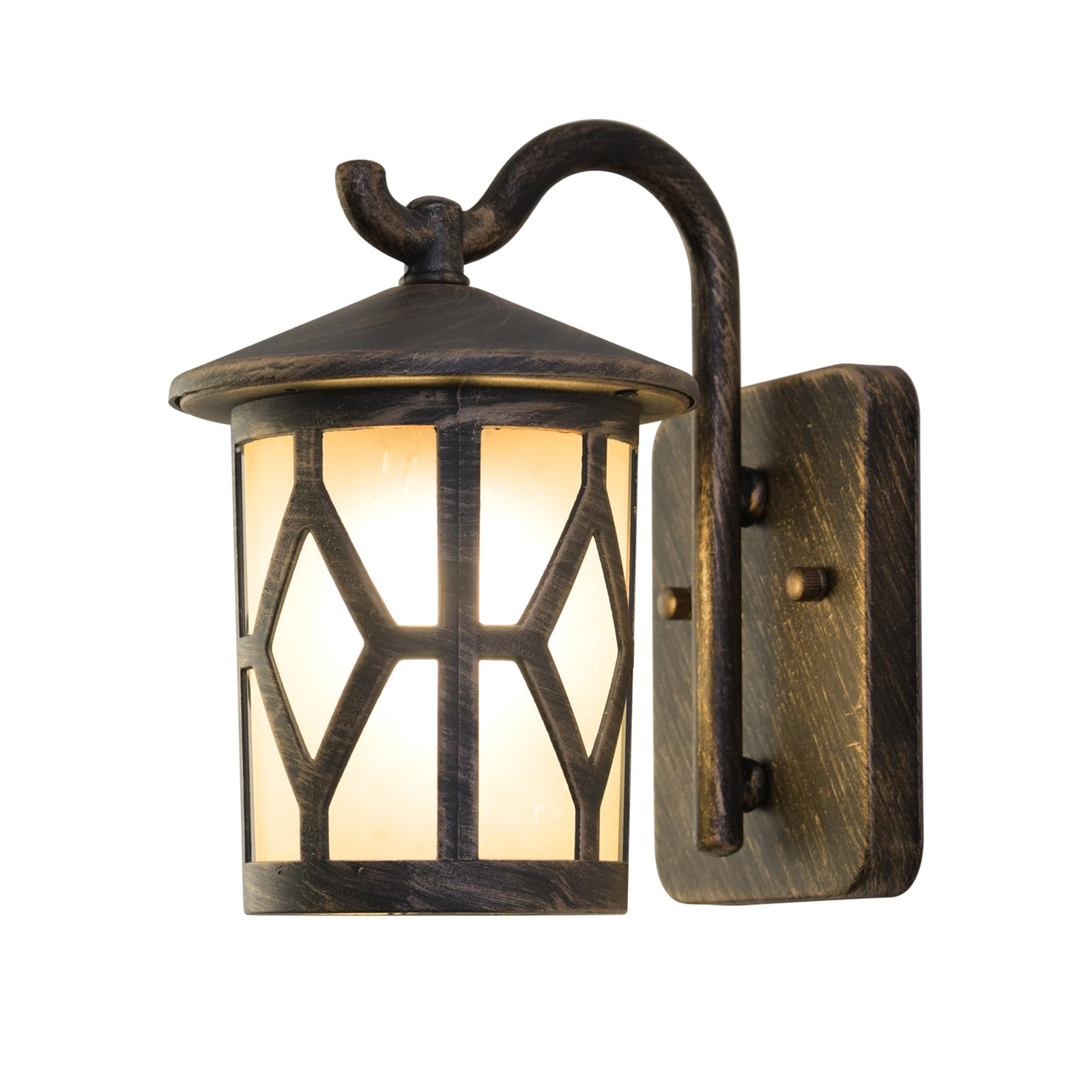 SUZNIU Wandleuchte Aussen, Vintage Aussenlampe Wand Glas Aluminium Außenlampe Wasserdichte, Garten Außenwandleuchten E27 Wandlampe Aussen Ohne Leuchtmittel, für Garage, Balkon, Beleuchtung Terrasse