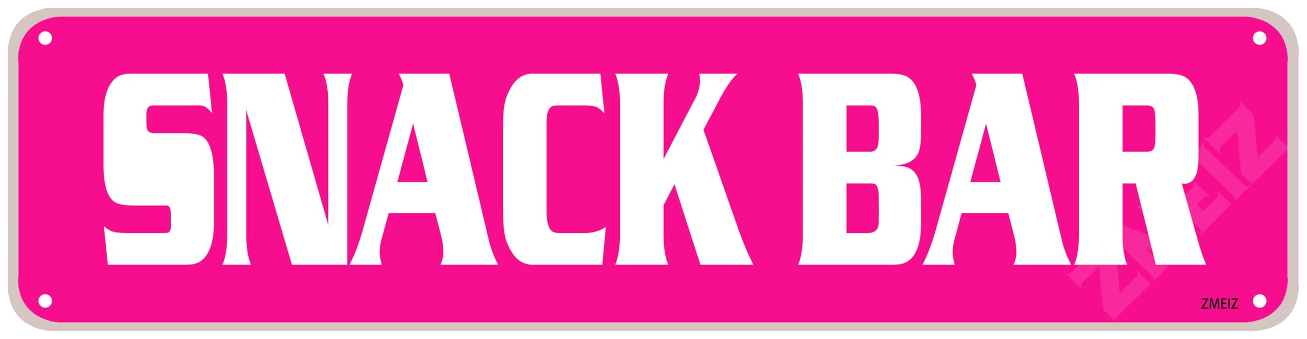 Funny Snack Bar Street Sign Pink Wall Art Decorative Decor For Fence Home Farmhouse Yard Road Man Cave Quality Metal Sign 4x16 Inch