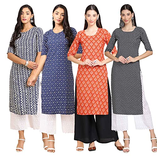 Image of Pinkmint Women's Crepe Digital Print Straight Kurta
