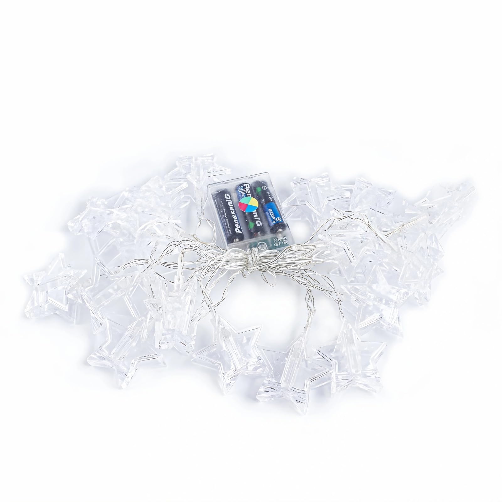 Cadena de luces LED con clip de estrella, 10 m, 80 luces, brillo colorido, montaje en pared, ideal para dormitorio y exhibición
