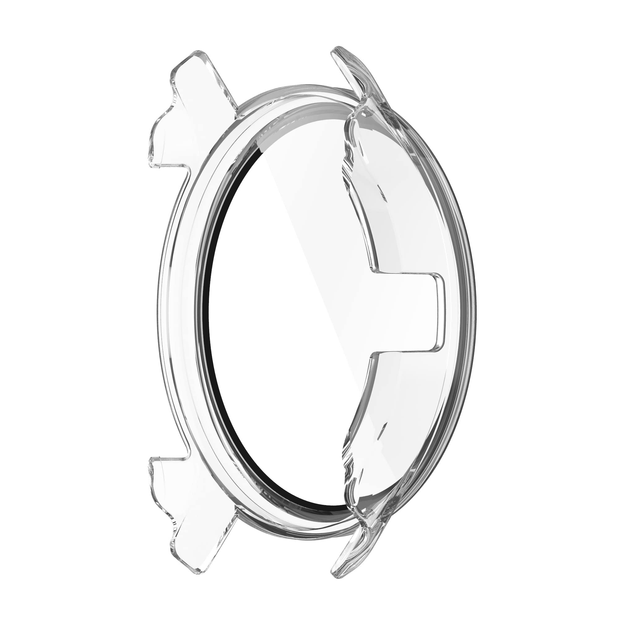 FitTurn Custodia protettiva compatibile con Garmin Venu 2 Plus, pellicola protettiva per Garmin Venu2 Plus PC+protezione completa in vetro temperato (3 trasparenti)