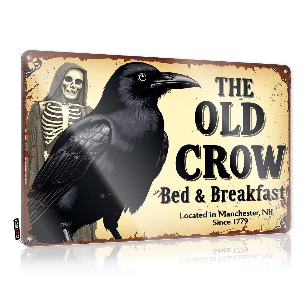 Whiskey Signs For Home Bar The Old Crow Bed & Breakfast, Manchester, Nh. Tin Sign Gaming Metal Tin Decor Vintage Signs Metal(30X40CM)