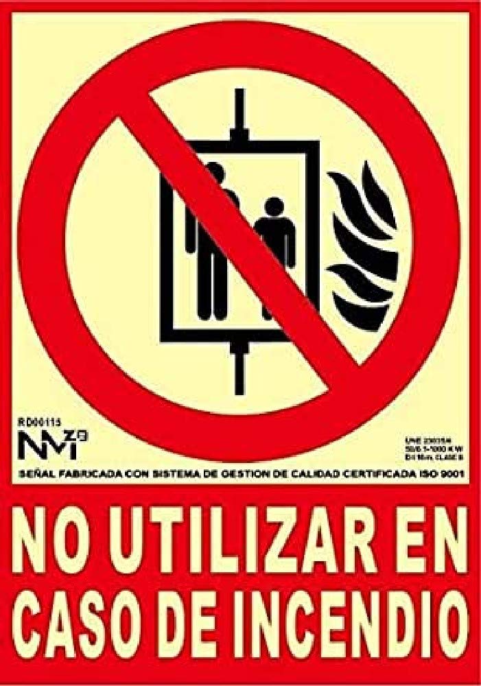 Normaluz RD00115 – Luminescent Sign Not Used in Fire Case Class B PVC 0.7 mm 21 x 30 cm with CTE, RIPCI and Suitable for New Legislation