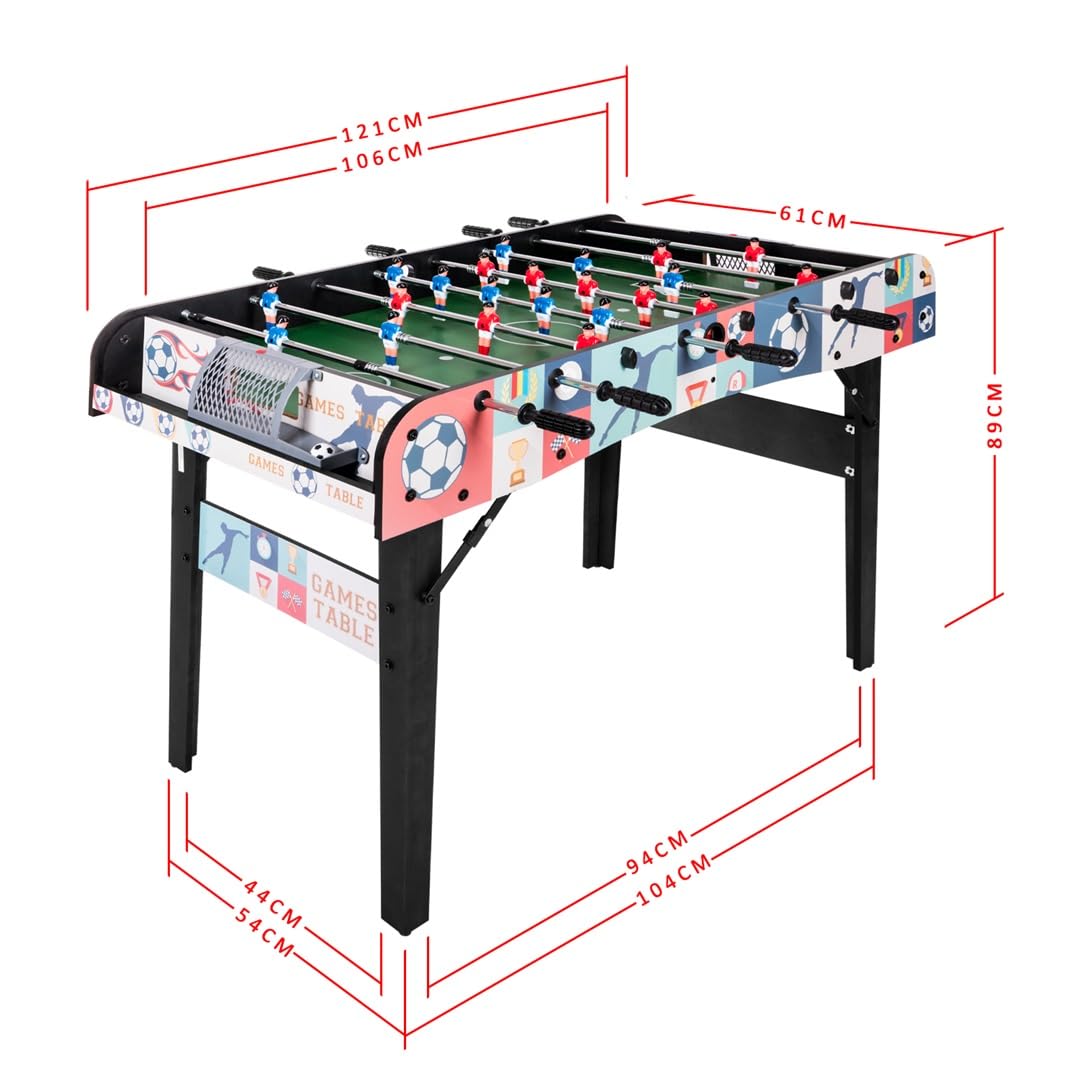 hotsizz Futbolín Infantil Plegable Diseño con Barras telescópicas, 121 × 60 × 80 cm, futbolín Apto para Adultos y niños.