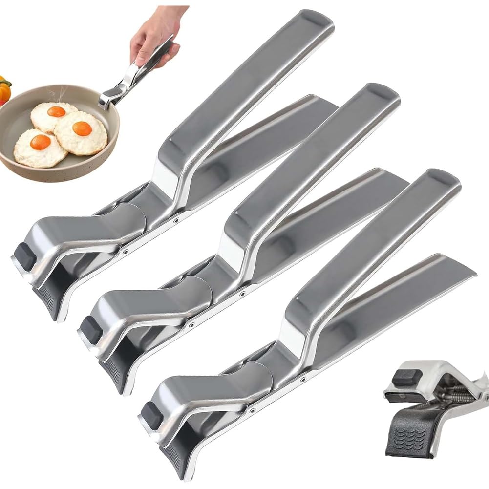 CTRLZS Anti Scald Plates Grippers(3pcs), Stainless Steel Hot Plate Tongs, Gripping Tool Set for Bowls, Pots& Dishes