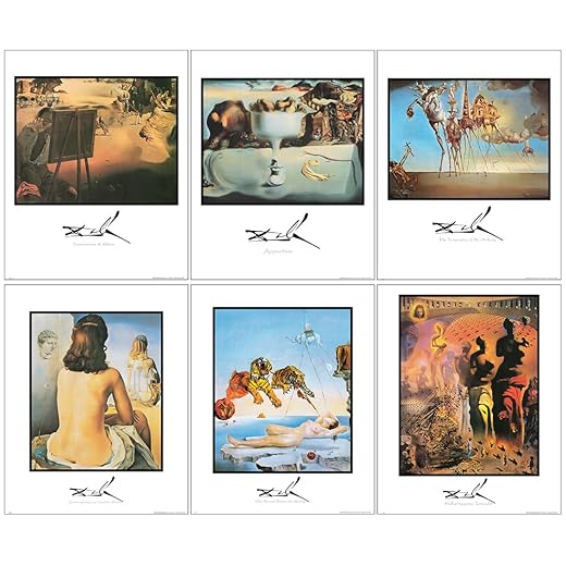 ArtDirect GalleryPack Wall Art – 6 Unframed 16x20 Salvador Dali Self Portrait Poster Prints, Collectible Décor for Home or Office