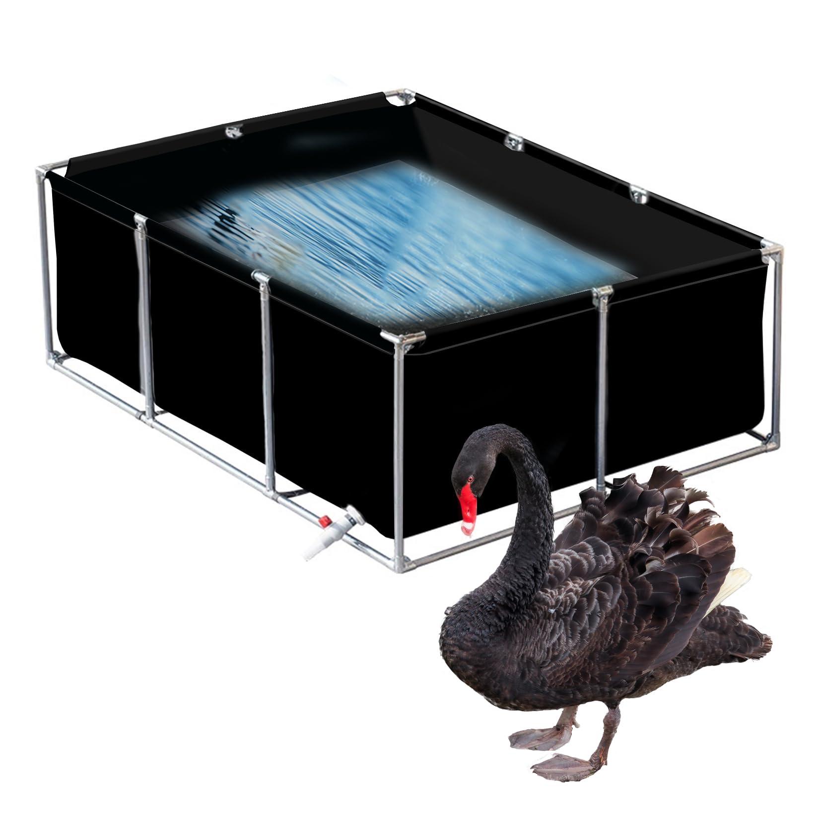 Serbatoio per acquacoltura - Grande Vasca Rettangolare temporanea per Lo stoccaggio dell'Acqua, Ideale per Pesci e Animali Acquatici.