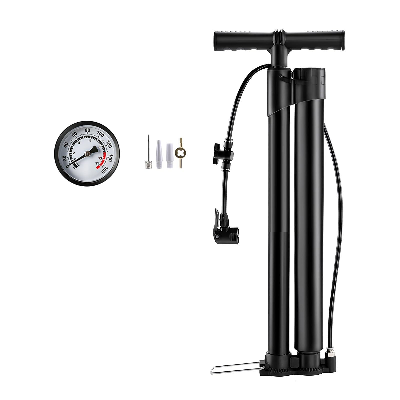 Manueller Hochdruck Fahrradboden mit Manometer Reifenfüller für Rennräder, Mountainbikes, Rennrad Luftpumpe