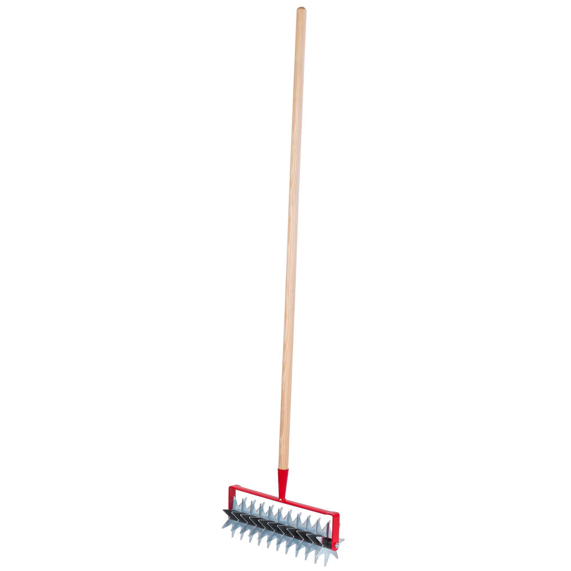 KADAX Fraise en étoile Jardin métal émietteur sol cultivateur rotatif 12 étoiles manche bois