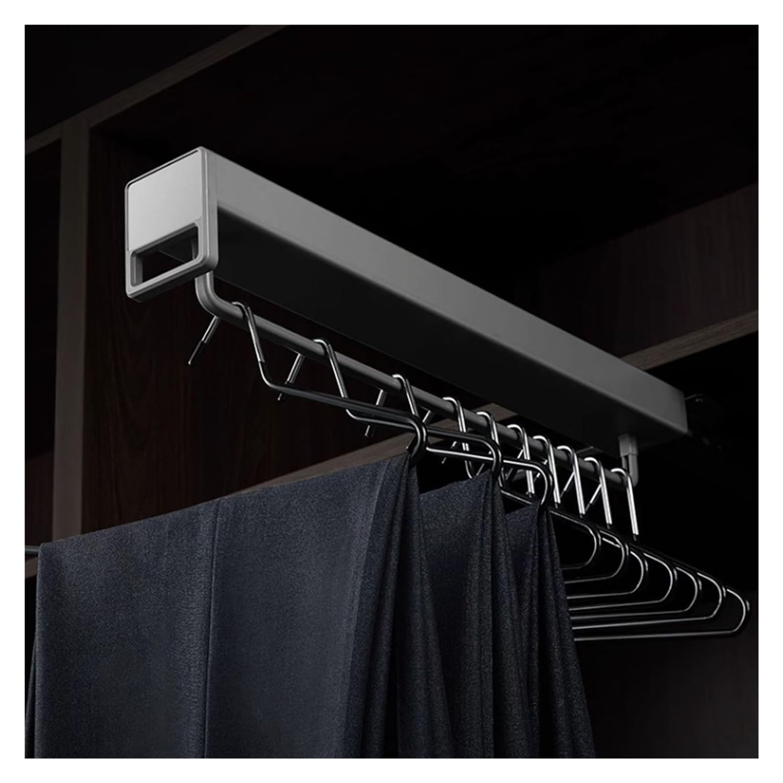 Pull-Out Pants Rack For Wardrobe, Sliding Wardrobe Hanging Rod, Telescopic Pants Hanger, Heavy Duty Metal Closet Valet Rod(47.5cm)