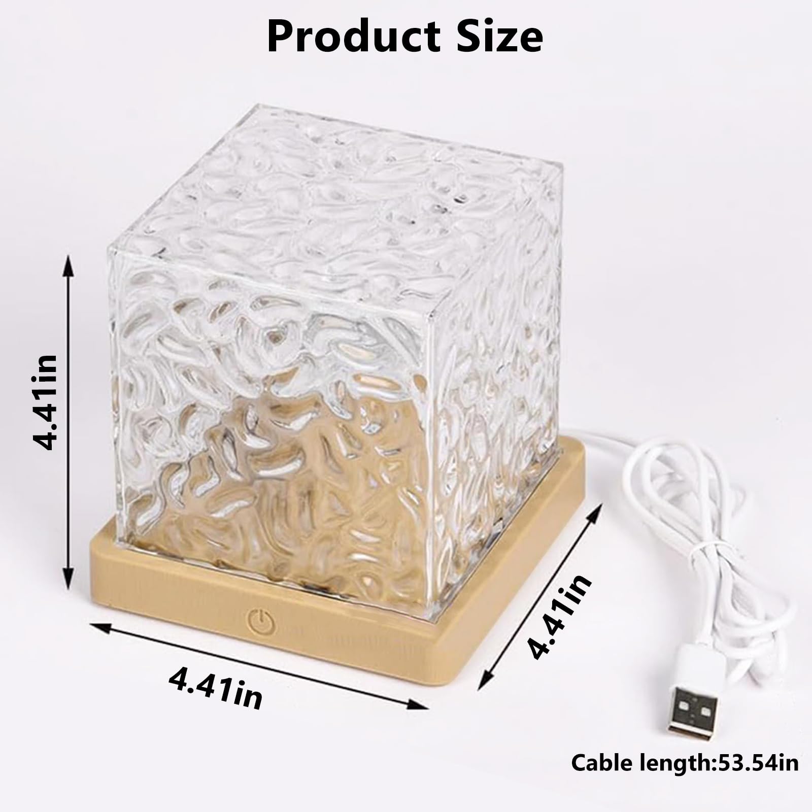 HESUSLA Lights Projector Rechargeable, Touch Cube Color Changing Light with 16 Colors 4 Modes Dimmable Cordless Mood Lamp for Shower, Ambient Lighting for Bedroom and Bathroom: Ocean Wave